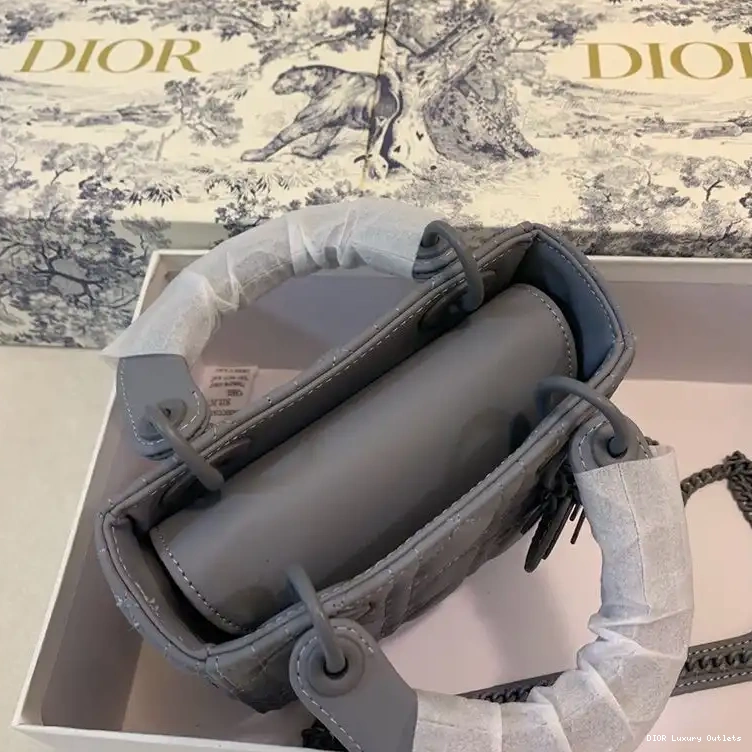 Cheap Grey Cannage Bag Ultramatte Calfskin Lady Dior Mini 0624 Luxury